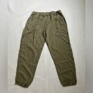 On The Road Jogger Pants Tencel Elastic Waist and Cuffs Khaki Green Size L